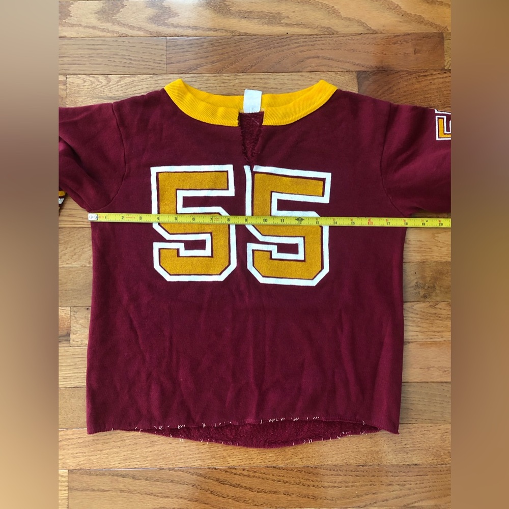Vintage football cropped sweatshirt crimson and gold XS - Picture 9 of 14